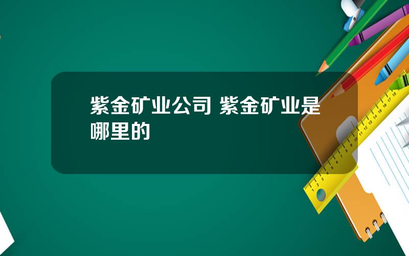 紫金矿业公司 紫金矿业是哪里的